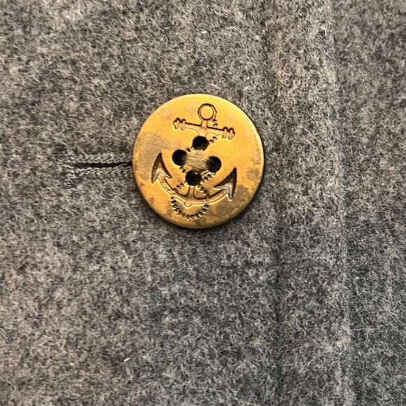 Lands End Wool Double Breasted Pea Coat Womens 10 Grey Lined Fisherman Nautical - Picture 4 of 10